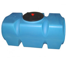 Танк для воды 500 л горизонтальный с фланцем и крышкой с клапанами, со сливом Синий Т500ГФК2З