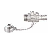 Кран шаровой дренажный НР 1/2" замок, заглушка-ключ на цепочке (LL1033 1/2") 