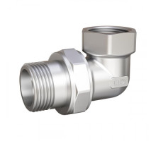 Сгон разъемный УГЛОВОЙ (американка) LD Pride DN20 (3/4") ВР/НР латунь никель