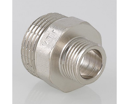 Ниппель переходной 1/2 х 1/4 НИКЕЛЬ нар.-нар. VALTEC* VTr.580.N.0402