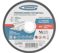 Диск отрезной 125 х 0,8 х 22,2 мм, WA60TBF// Gross 74367