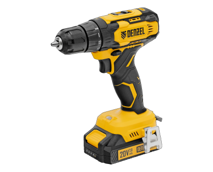 Дрель-шуруповерт аккумуляторная CDQ-20, Li-Ion, 20 В, 2 акк// Denzel 26118