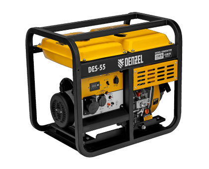 Генератор дизельный DES55E, 5,5 кВт, 230 В, 11 л, электростартер//Denzel 94414
