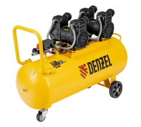 Компрессор безмасл. малошумный DLP-3000/100,3 кВт, 2х1,5кВт,100 л,2850 об/мин,500 л/мин/Denzel 58145