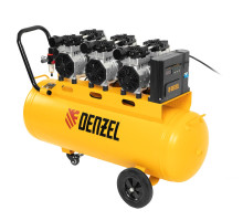 Компрессор безмаслянный малошумный DLS 2250/100,2250 Вт,3х750,100 л,410 л/мин блок упр/Denzel 58029 