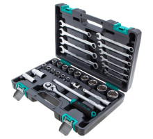 Набор инструментов, 1/2", CrV, пластиковый кейс 31 предм.// Stels 14102
