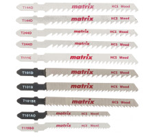Набор полотен для электролобзика по дереву, 10 шт, T-SET1007// Matrix арт.78249