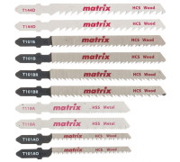 Набор полотен для электролобзика универсальный, 10 шт, T-SET1003// Matrix арт.78247