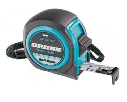 Рулетка Komfortabel, 5 м х 19 мм, обрезиненный корпус// Gross 32561