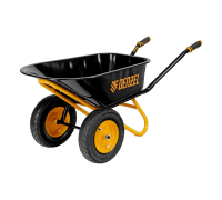 Тачка строительная, усиленная, объем 120 л, 350 кг, двухколесная, колесо 16х4.00-8//Denzel 689365