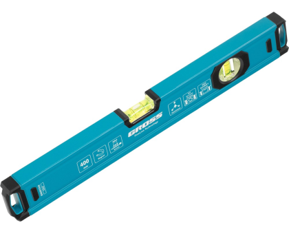 Уровень алюминиевый, магнит., фрезерованный, 2 глазка, 0,5 мм/м, 400 мм// Gross 33650										