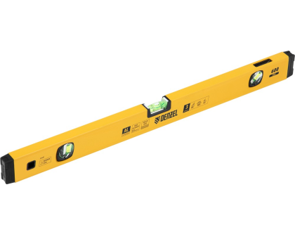 Уровень алюминиевый, магнит., фрезерованный, 3 глазка (1 зеркал.), 0,5 мм/м, 600 мм// Denzel 33691		