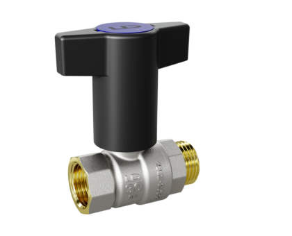 Кран шаровой латунный LD Pride 47.15.В-Н.ТР Ду 15 Ру 40 Т-рукоят(Red + Blue) LD 47.342.15 RB								