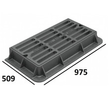 Дождеприемник чугунный прям. 975х509х120 (Кронтиф), 125 кН (ДБ2)