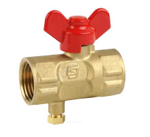 Кран латунный д/манометра 11б27п(м)1 G1/2"- Ру16 м/м шар (1/2 - 1/2)