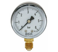 Манометр BSR 6 бар, 1/4 ", Ø 50,ZOTA радиальный (нижнее)