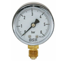 Манометр BSR 6 бар, 1/4 ", Ø 50,ZOTA радиальный (нижнее)