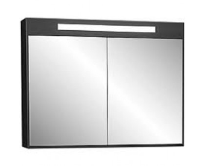 Зеркало-шкаф "Рондо"86см,черный, светильник, вык.розетка (код 30661)						