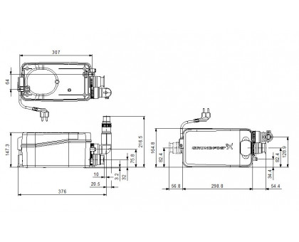 Установка канализационн SOLOLIFT2 D-2 Grundfos (2 точки,без измельч,до 50 °) 5.5 м 