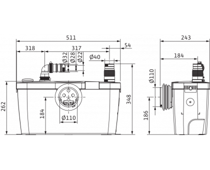 Установка водоотведения Wilo HiSewlift 3-15 (2 точки,измельч,до 35 °) 5м арт. 4191675 Установка водоотведения Wilo HiSewlift 3-15 (2 точки,измельч,до 35 °) 5м арт. 4191675