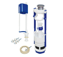 Арматура д/бачка нижний подвод.с плоским клапаном АС-12.1М(хром.кнопка)