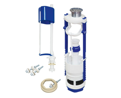 Арматура д/бачка нижний подвод.с плоским клапаном АС-12.1М(хром.кнопка)