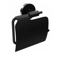 Держатель для туалетной бумаги с крышкой, черный матовый, сплав металлов, Sena, IDDIS, SENSBC0i43