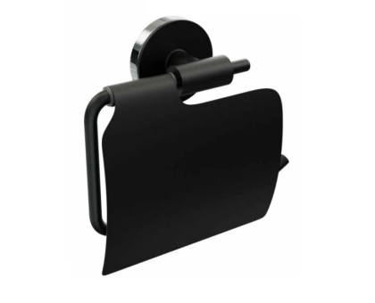 Держатель для туалетной бумаги с крышкой, черный матовый, сплав металлов, Sena, IDDIS, SENSBC0i43