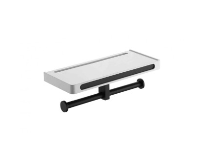 Бумагодержатель двойной с полкой, черный Edge(ED77143B black) Бумагодержатель двойной с полкой, черный Edge(ED77143B black)