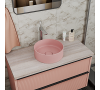 Раковина накладная D&K Matrix розовый матовый 355*355*120мм (DT1391504)