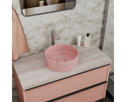 Раковина накладная D&K Matrix розовый матовый 355*355*120мм (DT1391504)