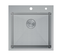 Кухонная мойка нерж.сталь сатин D&K DKS505004, в комплекте с сифоном, корзиной, дозатором