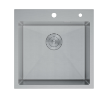 Кухонная мойка нерж.сталь сатин D&K DKS505004, в комплекте с сифоном, корзиной, дозатором