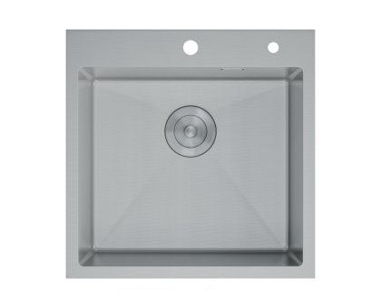 Кухонная мойка нерж.сталь сатин D&K DKS505004, в комплекте с сифоном, корзиной, дозатором