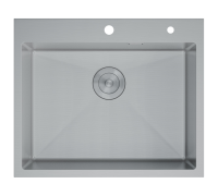 Кухонная мойка нерж.сталь сатин D&K DKS604504, в комплекте с сифоном, корзиной, дозатором