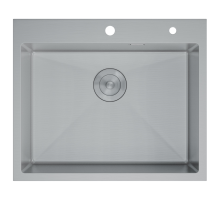 Кухонная мойка нерж.сталь сатин D&K DKS604504, в комплекте с сифоном, корзиной, дозатором