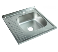 Мойка I-TECH квадратная накладная с сушилкой слева 600х600х160х0,8 мат								