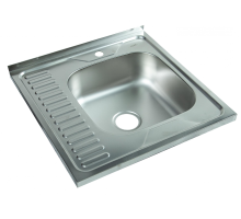 Мойка I-TECH квадратная накладная с сушилкой слева 600х600х160х0,8 мат								