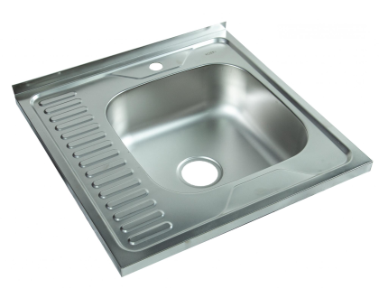 Мойка I-TECH квадратная накладная с сушилкой слева 600х600х160х0,8 мат								