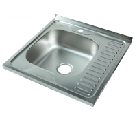 Мойка I-TECH квадратная накладная с сушилкой справа 600х600х160х0,8 мат								