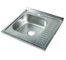 Мойка I-TECH квадратная накладная с сушилкой справа 600х600х160х0,8 мат								