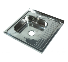 Мойка I-TECH квадратная накладная с сушилкой справа 600х600х160х0,8 пол								