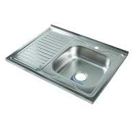 Мойка I-TECH квадратная накладная с сушилкой слева 800х600х160х0,8 мат								