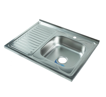 Мойка I-TECH квадратная накладная с сушилкой слева 800х600х160х0,8 мат								