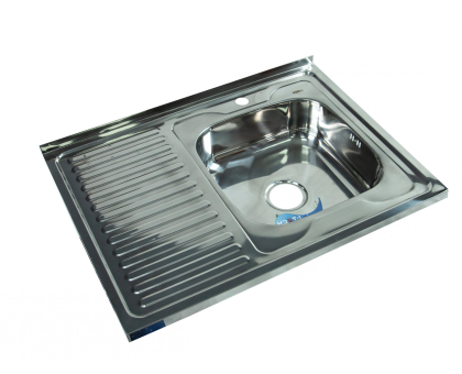 Мойка I-TECH квадратная накладная с сушилкой слева 800х600х160х0,8 пол								