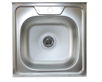 Мойка нерж AISI 430 накладн 500х500 0,4мм б/сиф 1 1/2 Владикс V-406