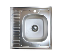 Мойка нерж AISI 430 накладн 600х600 0,6мм лев б/сиф 1 1/2 Владикс L-403
