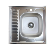 Мойка нерж AISI 430 накладн 600х600 0,6мм лев б/сиф 1 1/2 Владикс L-403