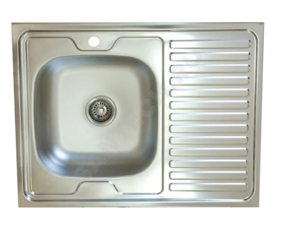 Мойка нерж AISI 430 накладн 800х600 0,6мм прав б/сиф 1 1/2 Владикс L-401