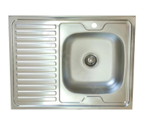 Мойка нерж AISI 430 накладн 800х600 0,6мм лев б/сиф 1 1/2 Владикс L-401